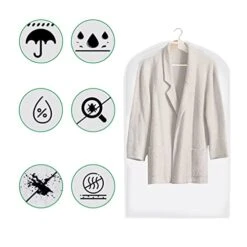 10pack Garment Bags For Hanging Clothes,Side Zipper Translucent Clothes Dust Bag,Plastic Dustproof Suit Bag,Coat Protector Zippered Garment Covers For Closet Storage And Travel-24"x 40"/55" -Songmics Furniture Shop 41sjyP960lL
