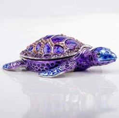 SEVENBEES Purple Sea Turtle Figurine Decorative Jewelry Boxes Hinged Trinket Box Sea Turtle -Songmics Furniture Shop 41stS0BfPIL