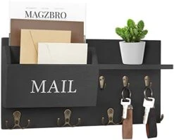 Heylor Key Holder For Wall, Mail And Key Hanger Wall Mount With Double Key Hook And Hat Coat Rack Shelf Decor,Key Organizer Suitable For Entryway, Hallway, Dog Leashes,House And Living Room, Black 9 Heylor Key Holder For Wall, Mail And Key Hanger Wall Mount With Double Key Hook And Hat Coat Rack Shelf Decor,Key Organizer Suitable For Entryway, Hallway, Dog Leashes,House And Living Room, Black -Songmics Furniture Shop 41syMBXP xL. AC