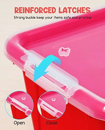 GAMENOTE Multicolor Storage Bins With Lids - 5 Qt 12 Pack Small Cubby Bins Stackable Plastic Containers For Classroom Book Bin Toy Organizers (12× 7.2 × 5.1 Inches) 3 GAMENOTE Multicolor Storage Bins With Lids - 5 Qt 12 Pack Small Cubby Bins Stackable Plastic Containers For Classroom Book Bin Toy Organizers (12× 7.2 × 5.1 Inches) - Image 3