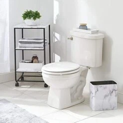 MDesign Small Rectangular Steel Trash Can, Narrow Wastebasket, Slim Garbage Container Bin, 2.4 Gallon For Bathroom, Bedroom, Kitchen, Home Office, Dorm, Recycling Waste Basket - Marble Print, Pack Of 1 20 MDesign Small Rectangular Steel Trash Can, Narrow Wastebasket, Slim Garbage Container Bin, 2.4 Gallon For Bathroom, Bedroom, Kitchen, Home Office, Dorm, Recycling Waste Basket - Marble Print, Pack Of 1 -Songmics Furniture Shop 41t6q0IYmiL