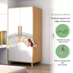 ZURLEFY 40 Clips Hat Holder Storage For Door Wall, Hat Hangers For Closet Organizer And Storage For Baseball Caps, Beanie & Accessories(26-02) -Songmics Furniture Shop 41t71ueT8LL