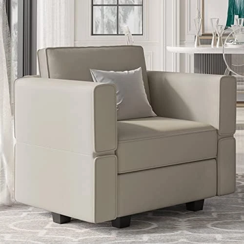 Belffin Modular Loveseat Sofa Couch With Storage Seats Velvet 2 Seater Love Seats For Small Spaces Grey 9 Belffin Modular Loveseat Sofa Couch With Storage Seats Velvet 2 Seater Love Seats For Small Spaces Grey - Image 9