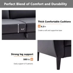 UBGO Convertible Folding Futon Sofa Bed, PU Leather Loveseat With Storage Box, Contemporary Style Furniture Set For Small Spaces, Apartments, Dorms, Living Rooms, Offices, (77"), Black F 19 UBGO Convertible Folding Futon Sofa Bed, PU Leather Loveseat With Storage Box, Contemporary Style Furniture Set For Small Spaces, Apartments, Dorms, Living Rooms, Offices, (77"), Black F -Songmics Furniture Shop 41tAj9EXjqL