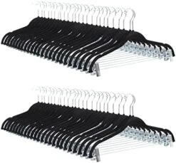 Amazon Basics Velvet, Non-Slip Skirt Clothes Hangers With Clips, Pack Of 24, Black/Silver -Songmics Furniture Shop 41tAs6ukFJL. AC