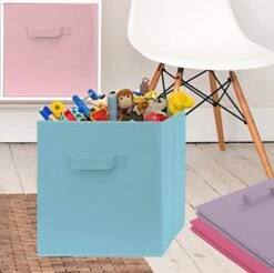 Pomatree Fabric Storage Bins - 8 Pack - Fun Colored Storage Cubes | 2 Reinforced Handles | Foldable Cube Baskets For Home, Kids Room, Nursery And Playroom | Closet And Toys Organization -Songmics Furniture Shop 41tEsRYtFEL