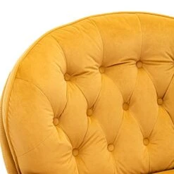 LoLado Velvet Chaise Lounge Indoor Cozy Oversized Swivel Reading Chair With Footrest, Yellow -Songmics Furniture Shop 41tHZ5k8HML