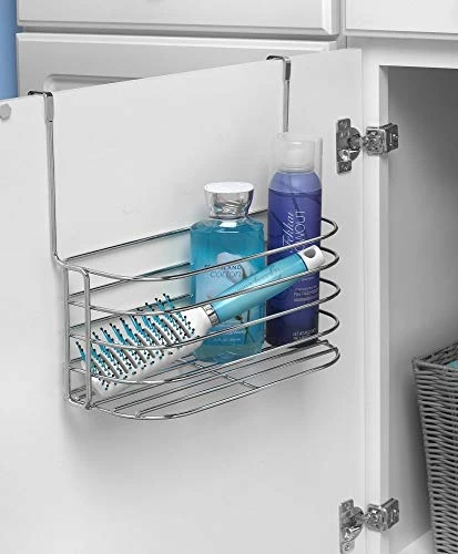 Spectrum Diversified Duo Over-The-Cabinet Towel Bar & Medium Basket, No Installation 2-in-1 Basket & Towel Bar, Under Sink Storage & Organization, Small, Chrome 2 Spectrum Diversified Duo Over-The-Cabinet Towel Bar & Medium Basket, No Installation 2-in-1 Basket & Towel Bar, Under Sink Storage & Organization, Small, Chrome - Image 2
