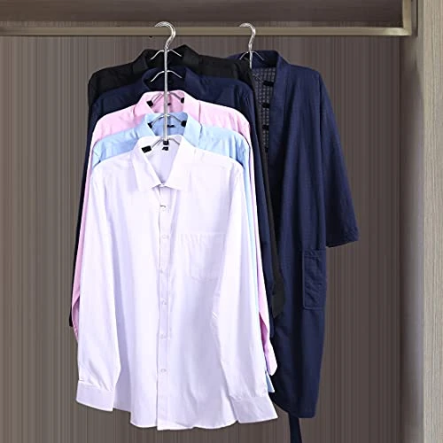 2 Pack 5 In 1 Metal Sweater Hangers Non Slip Stainless Steel Shirt Hangers Multi Layers Wardrobe Clothes Rack Heavy Duty Metal Space Saver Shirt Blouse Hanger Closet Storage Organizer 4 2 Pack 5 In 1 Metal Sweater Hangers Non Slip Stainless Steel Shirt Hangers Multi Layers Wardrobe Clothes Rack Heavy Duty Metal Space Saver Shirt Blouse Hanger Closet Storage Organizer - Image 4