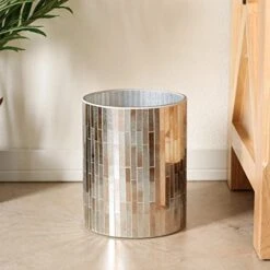 KMwares Decorative Wastebasket/Trash Can/Garbage Can For Home Accent, Kitchen, Bathroom Accessories, Office Decoration - Mosaic Glass -Songmics Furniture Shop 41tQP8ZwqML 1