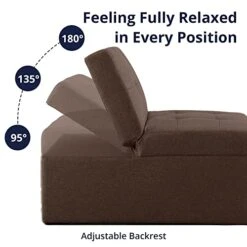 Cozy Castle Sleeper Chair, Convertible Chair Bed, 4 In 1 Ottoman Bed, Pullout Small Sofa Bed, Durable Linen Fabric Chaise Lounge, For Living Room, Brown -Songmics Furniture Shop 41tQfhEHPoL