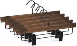 TOPIA HANGER Pants Hangers, Wooden Skirt Hangers With Adjustable Metal Clips, Premium Retro Finish And 360°Swivel Black Hook, Jean Hangers For Closet,10 Pack, CT03A 11 TOPIA HANGER Pants Hangers, Wooden Skirt Hangers With Adjustable Metal Clips, Premium Retro Finish And 360°Swivel Black Hook, Jean Hangers For Closet,10 Pack, CT03A -Songmics Furniture Shop 41tY2Ako0NL. AC