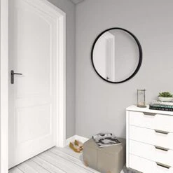 Zenmag Round Wall Mirror, 30" Metal Framed Round Mirror, Large Bathroom Circle Mirror, Decorative Large Black Round Wall Mirror For Living Room, Bedroom, And Foyer -Songmics Furniture Shop 41thhHgCfjL