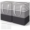 Soocoro Laundry Basket 2-Pack, Laundry Hamper, Collapsible Laundry Baskets, Dirty Clothes Hamper With 2 Laundry Bags. Hampers For Laundry Suit For College Dorm, Family, Laundry Room Etc, 75L