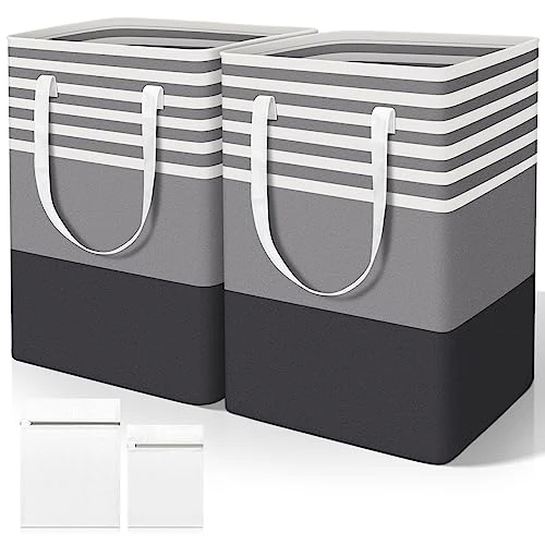 Soocoro Laundry Basket 2-Pack, Laundry Hamper, Collapsible Laundry Baskets, Dirty Clothes Hamper With 2 Laundry Bags. Hampers For Laundry Suit For College Dorm, Family, Laundry Room Etc, 75L 1 Soocoro Laundry Basket 2-Pack, Laundry Hamper, Collapsible Laundry Baskets, Dirty Clothes Hamper With 2 Laundry Bags. Hampers For Laundry Suit For College Dorm, Family, Laundry Room Etc, 75L