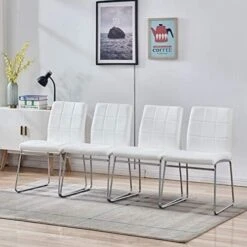 Modern Faux Leather Dining Chairs Indoor Use, Comfortable Kitchen Chairs With Chrome Legs For Kitchen, Living, Bedroom, Waiting Room Chairs, Dining Room Side Chairs Set Of 2 (Gray) 22 Modern Faux Leather Dining Chairs Indoor Use, Comfortable Kitchen Chairs With Chrome Legs For Kitchen, Living, Bedroom, Waiting Room Chairs, Dining Room Side Chairs Set Of 2 (Gray) -Songmics Furniture Shop 41tj2RYL7RL. AC