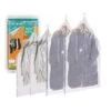 4 Hanging Vacuum Storage Bag Transparent Vacuum Sealed Storage Bag For Suits Dress Jackets Coat Space Saver Bags 2 Longer 2 Short Clothes Protector Closet
