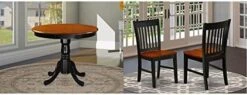 East West Furniture Dinner ANT-BLK-TP Wooden Dining Table With Cherry Round Tabletop And 36 X 29.5-Black Finish, 36-Inch & NFC-BCH-W Dining Chairs, Set Of 2 -Songmics Furniture Shop 41trAs4LxRL. AC