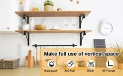 4Pack Closet Shelf Brackets, Heavy Duty Closet Rod & Shelf Brackets, 11 Inch Closet Brackets With Rod Holder, Hanger Pole Support Bracket For Clothes, Wall Mount Closet Rod Brackets With Screws-Black -Songmics Furniture Shop 41ttcIn8D3L