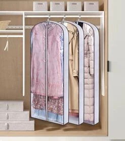 AOODA 65" Long Dress Garment Bags For Closet Storage, 4" Gusseted Clear Hanging Clothes Cover For Gowns, Coats (3 Packs) -Songmics Furniture Shop 41tyzH7wSnL