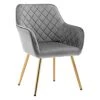 Duhome Velvet Accent Chair With Gold Legs, Upholstered Vanity Chair With Back Leisure Armchair For Living Room Bedroom Dining Room Grey