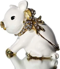 Waltz&F New Golden Pig With Bowknot Handcrafted Pewter Trinket Box Animal Figurine Hinged Jewelry Box -Songmics Furniture Shop 41u4kymnGKL. AC