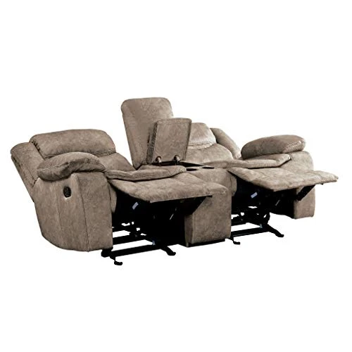 Homelegance 79" Manual Reclining Loveseat, Brown 4 Homelegance 79" Manual Reclining Loveseat, Brown - Image 4