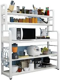 Microwave Oven Rack Kitchen Storage Rack, Floor Mounted, Multi-layer Storage Rack, Microwave Oven, Oven, Dishes, Storage Cabinet, Operating Console, Extra Value Kitchen Storage Rack ( Color : Brass , 7 Microwave Oven Rack Kitchen Storage Rack, Floor Mounted, Multi-layer Storage Rack, Microwave Oven, Oven, Dishes, Storage Cabinet, Operating Console, Extra Value Kitchen Storage Rack ( Color : Brass , -Songmics Furniture Shop 41uBpQmrF1L. AC 1