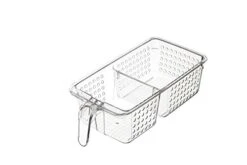 KitchenCraft Medium Plastic Fridge/Cupboard Organiser Storage Box, 15.5 X 31 X 9 Cm (6" X 12" X 3.5") - Transparent