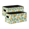Lemon Fruits Leaves Storage Basket Felt Storage Bin Collapsible Closet Baskets Decorative Baskets Organizer For Pet Supplies Magazine