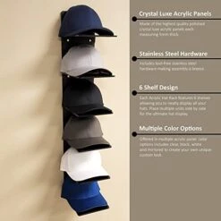 OnDisplay Luxe Acrylic Hat Rack Display - Wall Mounted Baseball Cap Organizer (Matte Black) -Songmics Furniture Shop 41uLNrFnLKL