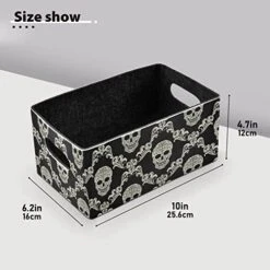Skulls Storage Basket Felt Storage Bin Collapsible Towel Storage Convenient Box Organizer For Kids Bedroom Magazine -Songmics Furniture Shop 41uLrikmhJL