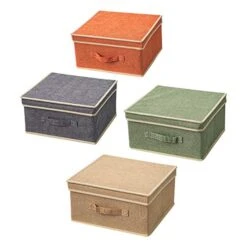DOMEraax Storage Bins With Lid, Foldable Clothing Storage Box Case With Handle For Toy, Books, Closet, Bedroom, Home, 4 Color Set, 13L X 12.5W X 7H Inch 7 DOMEraax Storage Bins With Lid, Foldable Clothing Storage Box Case With Handle For Toy, Books, Closet, Bedroom, Home, 4 Color Set, 13L X 12.5W X 7H Inch -Songmics Furniture Shop 41uO3uHxLrL