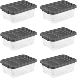 Sterilite 160 Quart Latching Stackable Bedroom Closet Playroom Wheeled Storage Box Container Bin With Gray Lid And Clear Sides, 2 Pack -Songmics Furniture Shop 41uQ4JHnJL. AC