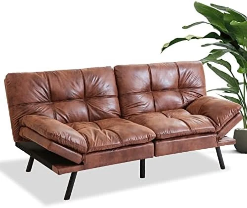 MUUEGM Futon Sofa Bed,Memory Foam Modern Convertible Couch Bed,Folding Futon Sleeper Couch With Compact Living Space,Apartment,Dorm,Bonus Room,71" D X 33" W X 31.5" H,Black 8 MUUEGM Futon Sofa Bed,Memory Foam Modern Convertible Couch Bed,Folding Futon Sleeper Couch With Compact Living Space,Apartment,Dorm,Bonus Room,71" D X 33" W X 31.5" H,Black - Image 8