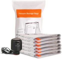 Wevac Jumbo Vacuum Storage Bag (Jumbo X 6) | Space Saver With Premium Electric Pump | Double Zip Seal | Special-Grip Clip | Ideal For Clothes, Blanket Compression And Travelling -Songmics Furniture Shop 41uYYAb7MBL. AC