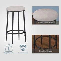 HOMYSHOPY Bar Table Set For 3, 4 Piece Dining Table Set With 3 Stools, Counter Height Kitchen Table Set With 3 Chairs For Breakfast Nook, Living Room And Apartment (White & Black) 9 HOMYSHOPY Bar Table Set For 3, 4 Piece Dining Table Set With 3 Stools, Counter Height Kitchen Table Set With 3 Chairs For Breakfast Nook, Living Room And Apartment (White & Black) -Songmics Furniture Shop 41uZ07pQFwL