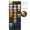 INPHER Hat Organizer For Baseball Caps - 27 Pockets Hat Racks For Baseball Caps Clear Deep Hat Storage Holder Rack For Wall Door With 6 Hooks