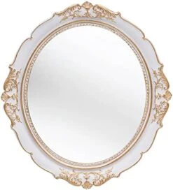 Funerom 12.8 X 14.3 Inch Vintage Decorative Wall Mirror, Hanging Mirrors For Bedroom Living-Room Dresser Decor, Oval (Antique Gold) -Songmics Furniture Shop 41ugeJFswmL. AC
