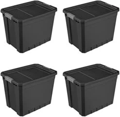 Sterilite 7.5 Gallon Stackable Rugged Industrial Storage Tote Containers With Gray Latching Clip Lids For Garage, Attic, Or Worksite, Black (6 Pack) 20 Sterilite 7.5 Gallon Stackable Rugged Industrial Storage Tote Containers With Gray Latching Clip Lids For Garage, Attic, Or Worksite, Black (6 Pack) -Songmics Furniture Shop 41ukRAU67JL. AC