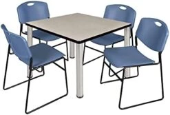 Kee 36" Square Breakroom Table- Cherry/ Black & 4 Zeng Stack Chairs- Black 22 Kee 36" Square Breakroom Table- Cherry/ Black & 4 Zeng Stack Chairs- Black -Songmics Furniture Shop 41umTTcr4lL. AC