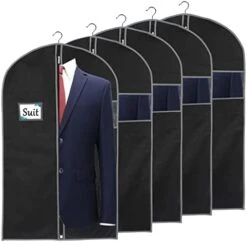 HATTERTOP Garment Bags For Travel, 43 Inch Suit Bags For Men Breathable Suit Cover Suit Carrier With 2 Large Mesh Pockets And 1 PVC Pocket For Closet, 2 Pack -Songmics Furniture Shop 41un7pVHZFL. AC