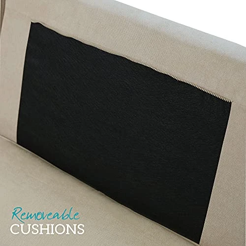 Abbyson Living Fabric Upholstered 5-Piece Modular Sectional Sofa With Coordinating Ottoman, Ivory 4 Abbyson Living Fabric Upholstered 5-Piece Modular Sectional Sofa With Coordinating Ottoman, Ivory - Image 4