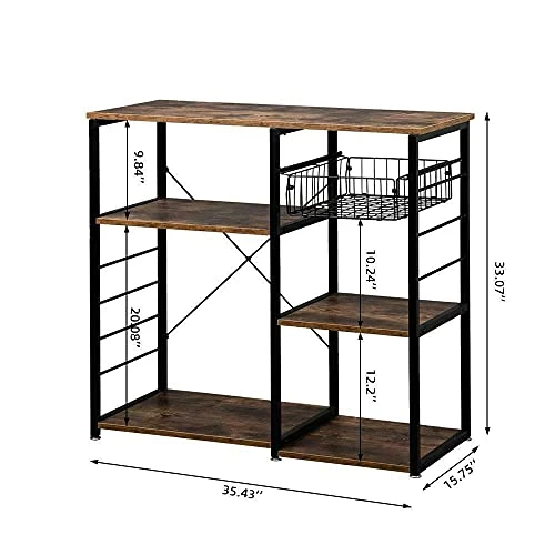 GENERIC KDSW 5 Tier 35" Microwave Stand Storage Kitchen Dining Baker's Rack Utensils Holder MagnifiQ Storagerack Closet Organizers And Storage Organization And Storage Shoe Organizer Shoe Storage Storag 3 GENERIC KDSW 5 Tier 35" Microwave Stand Storage Kitchen Dining Baker's Rack Utensils Holder MagnifiQ Storagerack Closet Organizers And Storage Organization And Storage Shoe Organizer Shoe Storage Storag - Image 3