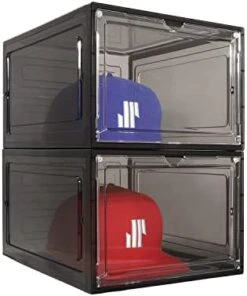 Modern JP Hat Organizer For Baseball Caps (2-Pack) - Transparent Hat Display, Premium Hat Storage Box - Quick Assembly Hat Rack Design With Easy Access Magnet Door, Black 12 Modern JP Hat Organizer For Baseball Caps (2-Pack) - Transparent Hat Display, Premium Hat Storage Box - Quick Assembly Hat Rack Design With Easy Access Magnet Door, Black -Songmics Furniture Shop 41uthmL1qEL. AC