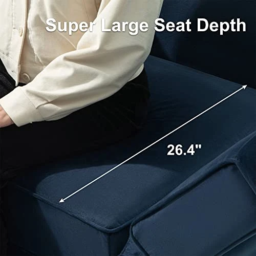 Belffin Modular Sectional Sofa Couch With Reversible Double Chaises Velvet L Shaped Sectional Couch Convertible Sectional Sofa With Storage Blue 4 Belffin Modular Sectional Sofa Couch With Reversible Double Chaises Velvet L Shaped Sectional Couch Convertible Sectional Sofa With Storage Blue - Image 4