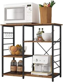 Soges Multi-Layers Kitchen Baker's Rack Utility Microwave Oven Stand Storage Cart Workstation Shelf Coffee Cart, Black 171-BK -Songmics Furniture Shop 41v4nDxkLqL. AC