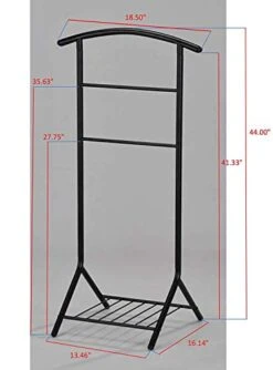 KB Designs - Suit & Tie Freestanding Valet Stand Clothing Organizer Rack, Black -Songmics Furniture Shop 41v5aKatuoL