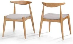 Christopher Knight Home Francie Fabric With Oak Finish Dining Chairs, 2-Pcs Set, Beige -Songmics Furniture Shop 41v6BDMgVL. AC