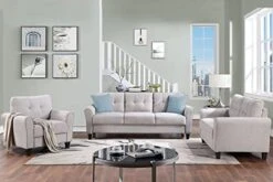 Harper & Bright Designs 3-Piece Living Room Storage Sofa Set With 3-Seat Couch, Loveseat And Single Armchair, Silver Nailhead Trim/Hidden Storage Space Under Seat/Classical Wooden Legs/Beige Fabric -Songmics Furniture Shop 41vHSvUSoL. AC